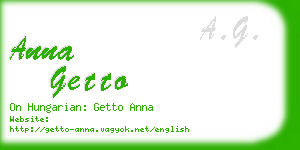 anna getto business card